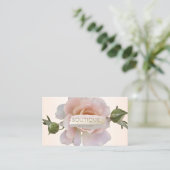 エレガント、モダンバラの花、ブラシストローク 名刺 (スタンド正面)