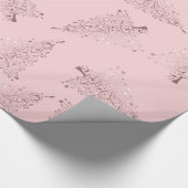 エレガント&モダンバラ金ゴールドクリスマスツリーパターン ラッピングペーパー (角)