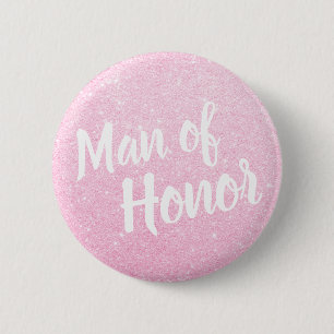 エレガント&モダンバラ金ゴールドグリッターの名誉ある人 缶バッジ