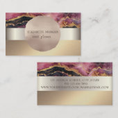 エレガント,モダンバラ金ゴールドサークルブルゴーニュ大理石 名刺 (正面/裏面)