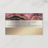 エレガント,モダンバラ金ゴールドサークルブルゴーニュ大理石 名刺 (裏面)