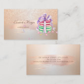 エレガント、モダンバラ金ゴールドブラシストローク、マカロン 名刺 (正面/裏面)