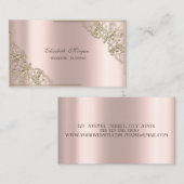 エレガント,モダンバラ金ゴールド,金ゴールド枠 名刺 (正面/裏面)