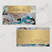 エレガント,モダンプロフェッショナル大理石金ゴールド紙吹雪 割引カード (正面/裏面)