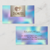 エレガント,モダンホログラフィ,ドーナツ,ベーカリー 名刺 (正面/裏面)