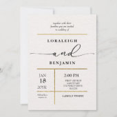 エレガント&モダンポリッシュルッ結婚ク 招待状 (正面)