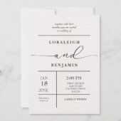 エレガント&モダンポリッシュルッ結婚ク 招待状 (正面)