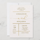 エレガント&モダンポリッシュルッ結婚ク 招待状 (正面)