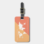 エレガント、モダン幾何学的サーモン世界旅行 ラゲッジタグ (正面縦)