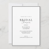 エレガント, モダン手書き，白いブライダルシャワー 招待状 (正面)