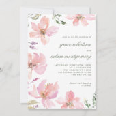 エレガント&モダン春水色フローラ結婚ズ 招待状 (正面)