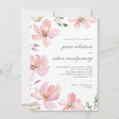 エレガント&モダン春水色フローラ結婚ズ 招待状 (正面)