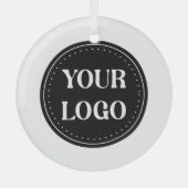 エレガント、モダン洗練、編集可能。 ガラスオーナメント (正面)