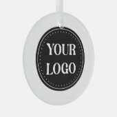 エレガント、モダン洗練、編集可能。 ガラスオーナメント (正面右)