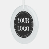 エレガント、モダン洗練、編集可能。 ガラスオーナメント (正面左)