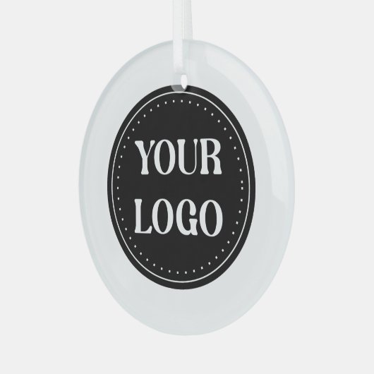 エレガント、モダン洗練、編集可能。 ガラスオーナメント (正面左)