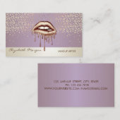 エレガント,モダン紙吹雪，メタリック滴下唇 名刺 (正面/裏面)
