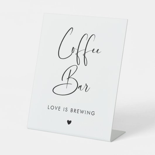 エレガント&モダン結婚のコーヒーバー 台座サイン (正面)