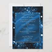 エレガント&モダン結婚のスプリット王室の青 招待状 (裏面)