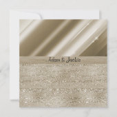 エレガント&モダン結婚のスプリット青銅金ゴールドグリッター 招待状 (正面)