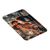 エレガント&モダン結婚の写真の日付を保存 マグネット (右側)