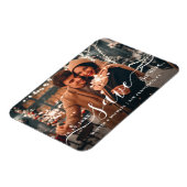 エレガント&モダン結婚の写真の日付を保存 マグネット (左側)