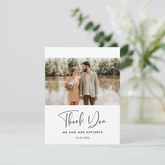 エレガント&モダン結婚の写真 サンキューカード (スタンド正面)