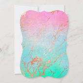 エレガント&モダン結婚ズ大理石金ゴールドパステル 招待状 (裏面)