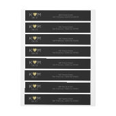 エレガント&モダン結婚ブラック ラップアラウンド宛名ラベル (シート)