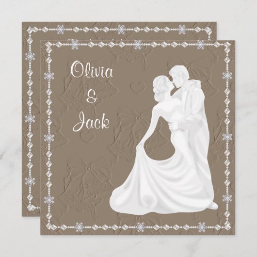 エレガント&モダン結婚式招待状 招待状 (正面/裏面)