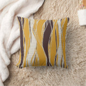 エレガント,モダン線，黄色，茶色，白 クッション (ブランケット)