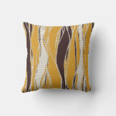 エレガント,モダン線，黄色，茶色，白 クッション (裏面)