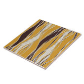 エレガント,モダン線，黄色，茶色，白 タイル (側面)