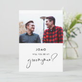 エレガント&モダン花婿介添人提案カード 招待状 (スタンド正面)