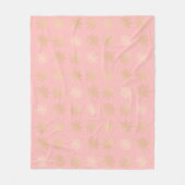 エレガント & モダン金ゴールドクリスマスの雪片 フリースブランケット (正面)