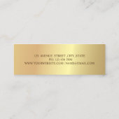 エレガント,モダン金ゴールドブラシのストローク,発疹 スキニー名刺 (裏面)