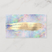 エレガント,モダン金ゴールドブラシストロークのオパール 名刺 (裏面)