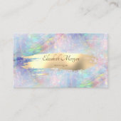 エレガント,モダン金ゴールドブラシストロークのオパール 名刺 (正面)