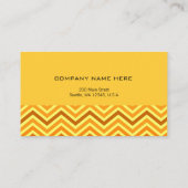 エレガント,モダン金，日当たりの良い黄色いシェブロン 名刺 (裏面)