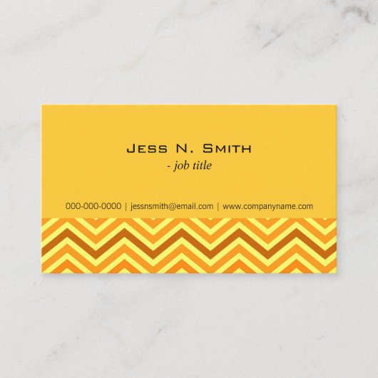 エレガント,モダン金，日当たりの良い黄色いシェブロン 名刺 (正面)
