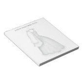 エレガント モダン おしゃれな 花嫁 ファッション ノートパッド (アングル)