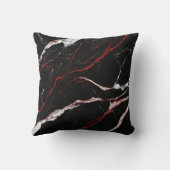 エレガント モダン おしゃれ ブラック レッド マーブル クッション (裏面)