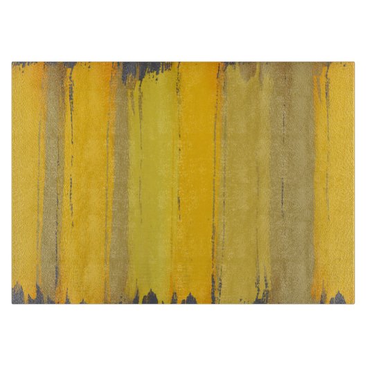 エレガント モダン アート イエロー タウペ グレー ラグジュアリー クラシック カッティングボード (正面)