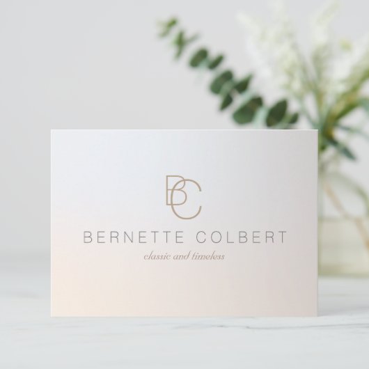 エレガント モダン イニシャル2文字のプロフェッショナル2 サンキューカード (スタンド正面)