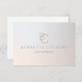 エレガント モダン イニシャル2文字のプロフェッショナル2 サンキューカード (正面/裏面)