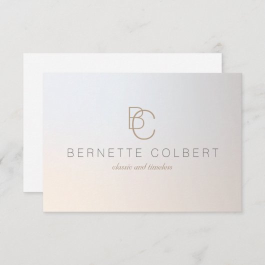 エレガント モダン イニシャル2文字のプロフェッショナル2 サンキューカード (正面/裏面)