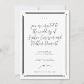 エレガント モダン ウィムジカル 手書き ウェディング 招待状 (正面)