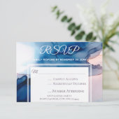 *~* エレガント モダン ウォーターカラー ウェディング RSVP (スタンド正面)