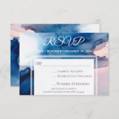 *~* エレガント モダン ウォーターカラー ウェディング RSVP (正面/裏面)