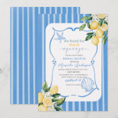 エレガント モダン ウォーターカラー メインスクイーズ ブライダルシュー 招待状 (正面/裏面)